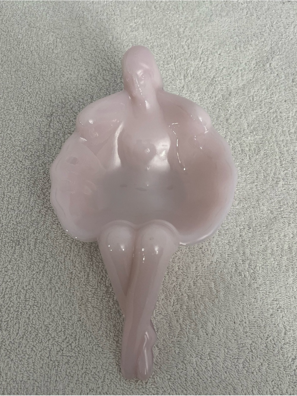 Mosser Glass Pink Crown Tuscan Bathing Beauty Nude Lady Soap Dish Bowl USA - Picture 2 of 12